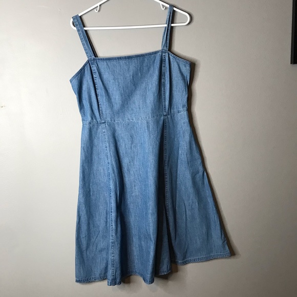 gap denim apron dress